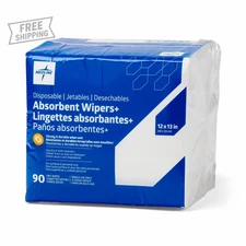Absorbent Wipers+ Disposable Heavy Duty Dry Wipes, 12" X 13" (90 Count, Pack Of
