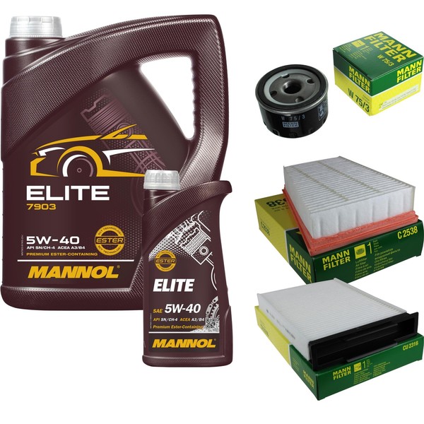 Inspektionspaket 6L Mannol Elite 5W-40 FüR Renault Megane II Coupé-Cabriolet-image