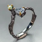 Gem jewelry Natural Blue Topaz Ring 925 Sterling Silver Size 6.75 /R466802