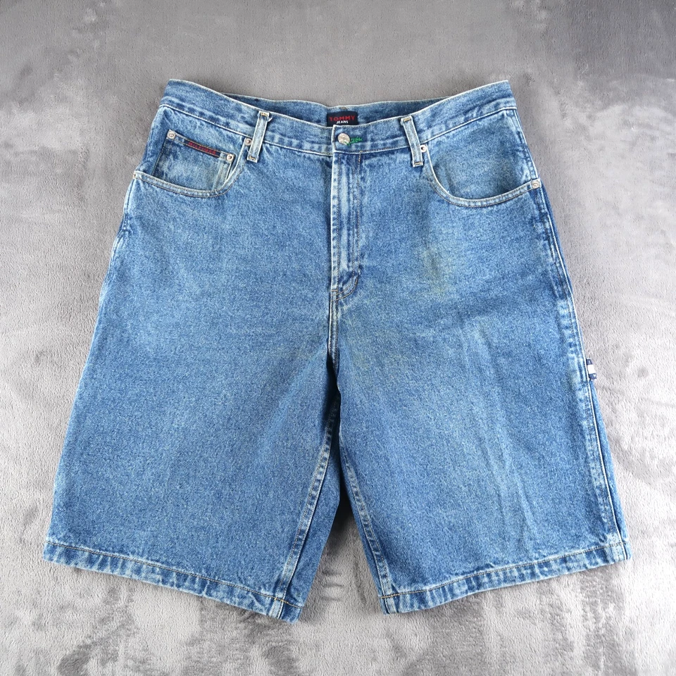 Pantalones Cortos Vaqueros Tommy Hilfiger Vintage Y2K Sueltos Carpintero Para Hombres 36 Foto 2 de 4