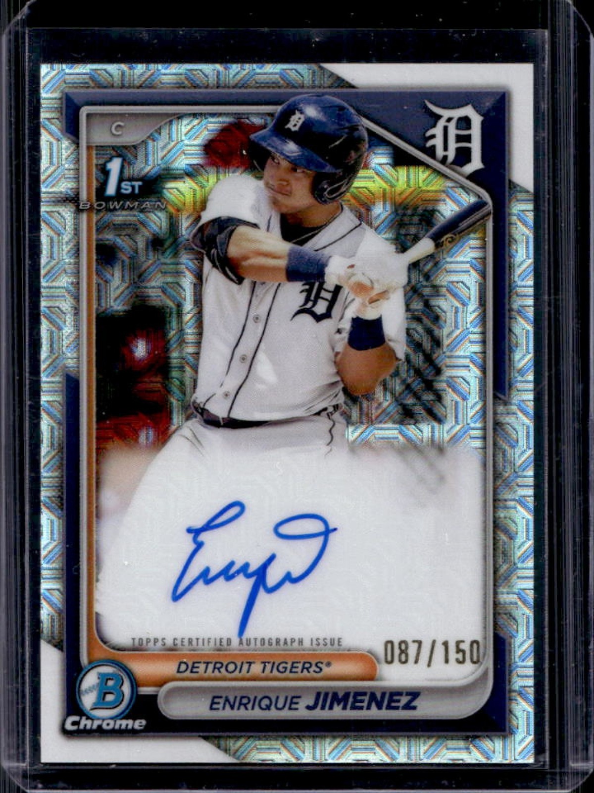 2024 Bowman Chrome Enrique Jimenez Auto HTA Choice Refractor 1st #/150 Tigers