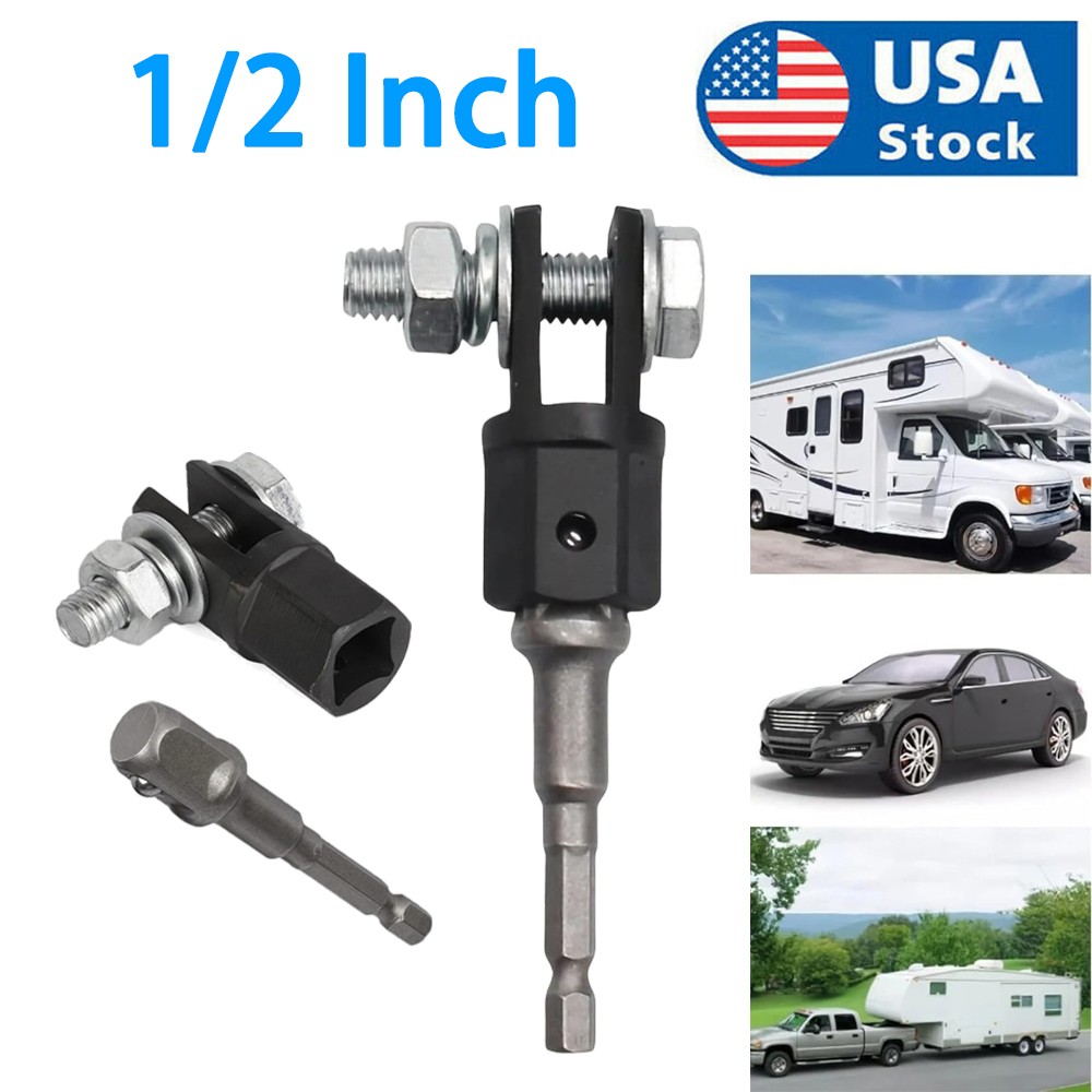 Car Scissor Jack Adapter Chrome Vanadium Steel Drive Impact Wrench Tool 1/2 Inch