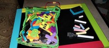Magnetic Board Combined With White Board And Chalkboard With Letters And Numbers