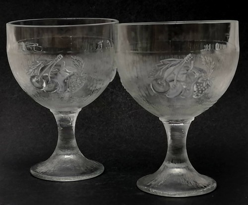 Vintage Glas Eisbecher Dessertschalen Stielschalen x2 Savam Italien