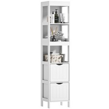 HOMCOM Narrow Bathroom Storage Cabinet, Slim Bathroom Cabinet, White