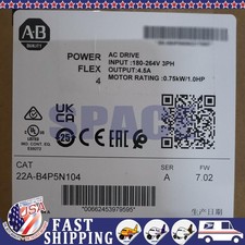 Allen-Bradley 22A-B4P5N104 Sealed PowerFlex 4 240V 3P 1HP AC Drive US Free Tax