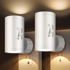 LED Plug-in Wall Night Light with Dimmable 0-300 Lumens, 2700K Warm White, Au...