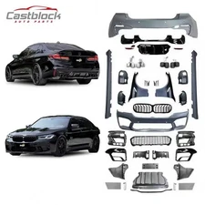 For 2021-2023 BMW 5 Series M5 F90 Style Front Rear Bumper Fender Side Skirt Kit