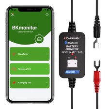 KONNWEI Battery Monitor Bluetooth 12V 24V 48V 6V, Car 3 x 1.5 x 4.5 cm, BLACK