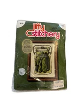Vintage Jiffy Stitchery "Home Canned Pickles" Crewel Kit # 316