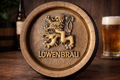 #ad Löwenbräu Barrel Beer Wall Sign Lion Relief Plaque Breweriana Decor $49.99