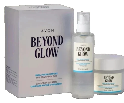 Avon Beyond Glow Snail Mucin Complex Serum & Panthenol Cream Duo Set, NEW