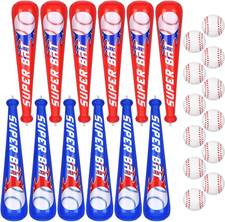 12 Sets Inflatable Baseball Bats and Mini Foam Baseball Sports Stress Ball Sport