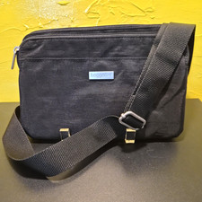NWT Baggallini Women's Crossover Double-Zip Magnetic Snap Pockets Bag Black
