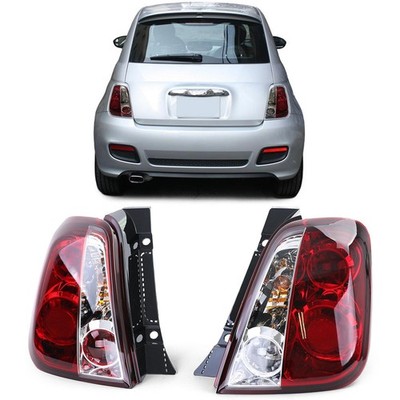 Klarglas Rückleuchten Rot Klar für Fiat 500 2007-2015