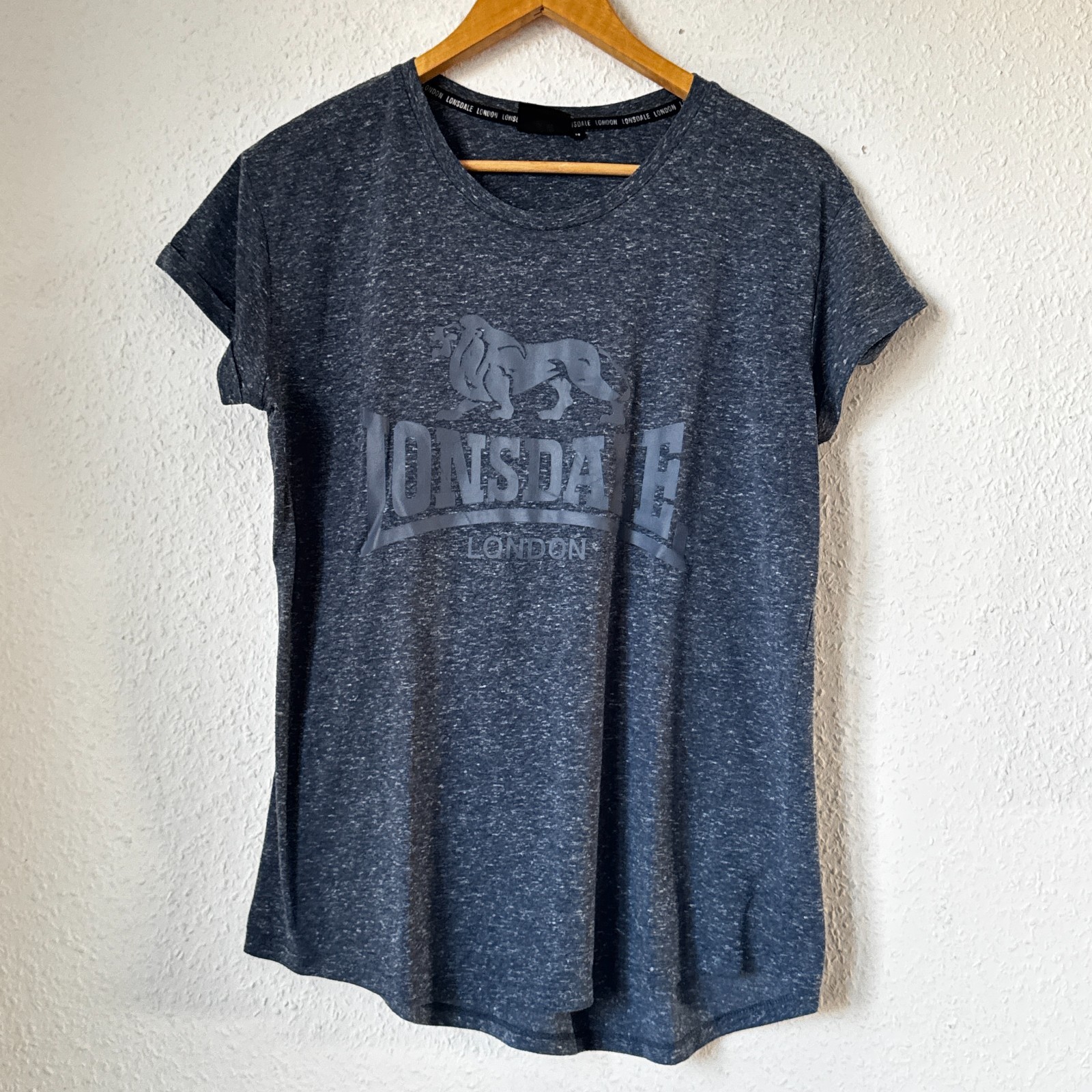 Lonsdale London Women’s Marl Grey T-Shirt - Size 14 - Polyester/Linen Blend image 2