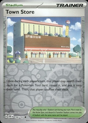 SV03: Obsidian Flames Town Store 196/197 Reverse Holo NM