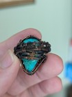 Teardrop Turquoise Copper Wire Ring — photo 4