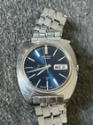Seiko Automatic Blue Dial Men's Watch Day/Date 17 Jewels 7006-7007 41mm Running
