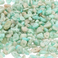 Chip Stone Natural Rock Beads, 400pcs, White/Blue