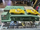 Vintage Green Mini-Tonka No. 96 Car Carrier semi truck w/Box & 2 corvettes