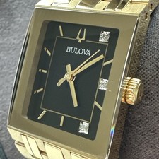 Bulova Women's Marc Anthony Quadra Black Dial Watch - 97P167