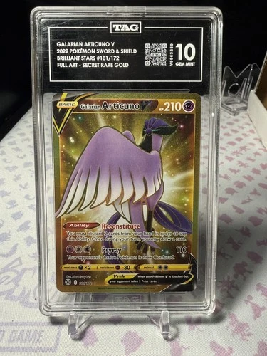2022 Pokemon SWSH Brilliant Stars 181/172 Galarian Articuno V SR TAG 10 (954)
