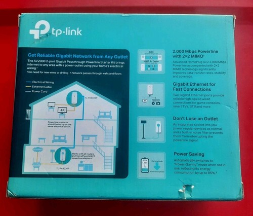 TP-LINK AV2000 2-Port Gigabit Powerline Starter Kit BRAND NEW - Photo 2/12