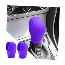 2 Pcs Car Gear Shift Knob Cover, Elastic Silicone Car Automatic Shift Purple