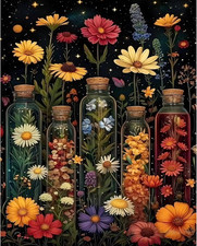 Flowers Paint by Number for Adults-DIY Acrylic Oil Painting Adults Paint by Numb