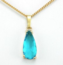 Anhänger Apatit blau / Topas blau, Hochwertiges Gold Double, oder Ohrringe Nr.72