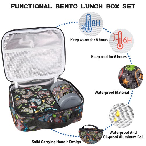 Bento Lunch Box Set for Kids with 10oz Soup Thermo, Leak-Proof Lunch Containe... - Picture 2 of 7