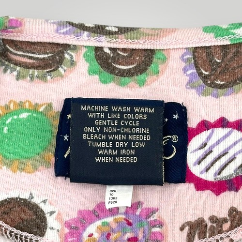 Nick & Nora Pajama Set Womens Small Chocolate Print Button Up Cotton Sleepwear - Picture 14 of 16