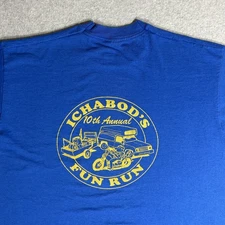 Vtg. 80's Ichabod's Fun Run Single Stitch Blue 50/50 Tee XXL Screen Stars Best
