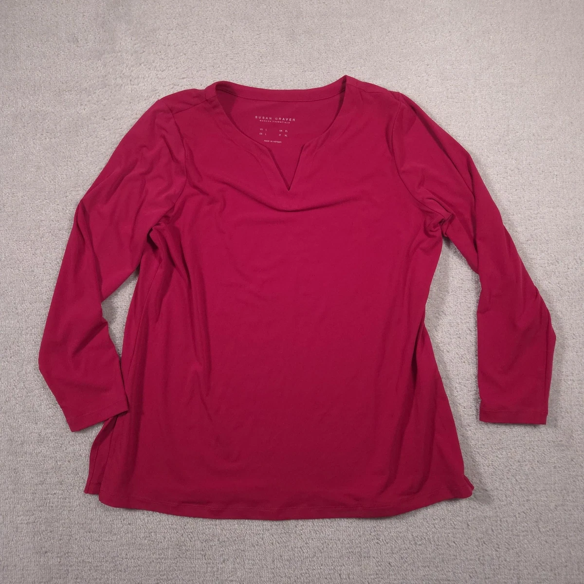 Susan Graver Top Femme M Rose Multicolore Boho Floral