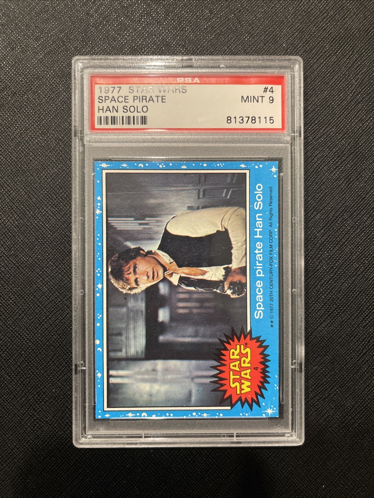 1977 Topps Star Wars Space Pirate Han Solo #4 PSA 9 MINT