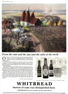 Original 1957 Reklame WHITBREAD Pale Ale, Forest Brown Beers OAST hOUSES Print Ad