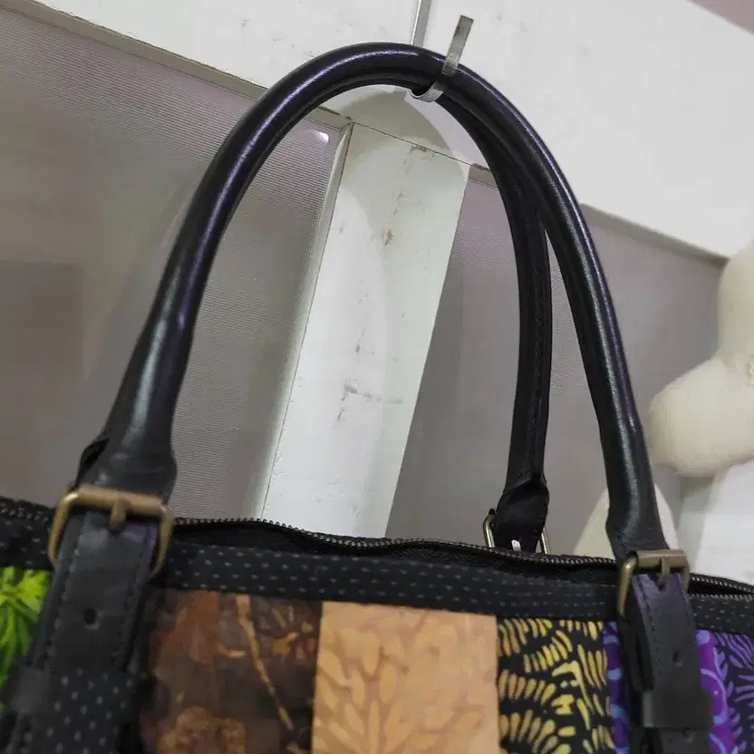 Patchwork Fish Design Tote Bag with Keyring - Col… - image 5