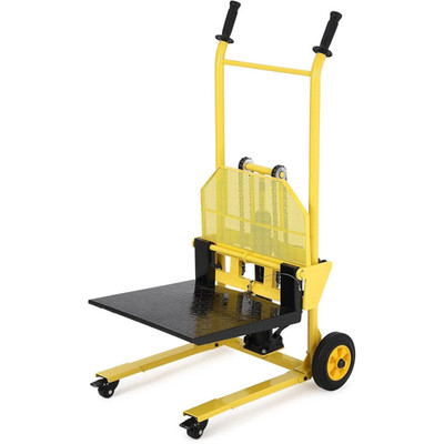 Hydraulic Material Lift 440LB with Swivel Wheels & Pallet Forks 36in Lift Height