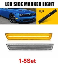 1-5Set Clear Front Fender Side Marker Light For 2015-2023 Dodge Challenger