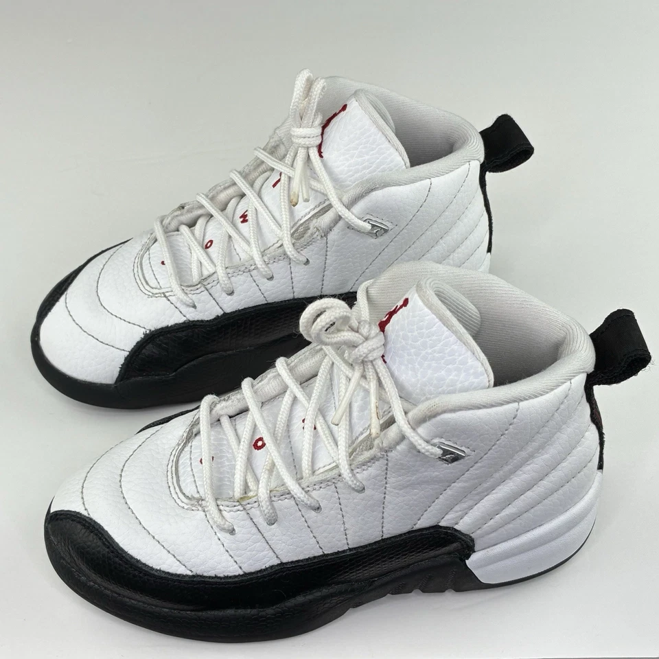 Air Jordan 12 Retro PS Taxi Flip 151186-162 Niños Tenis Negro/Blanco Talla 13c Foto 3 de 4