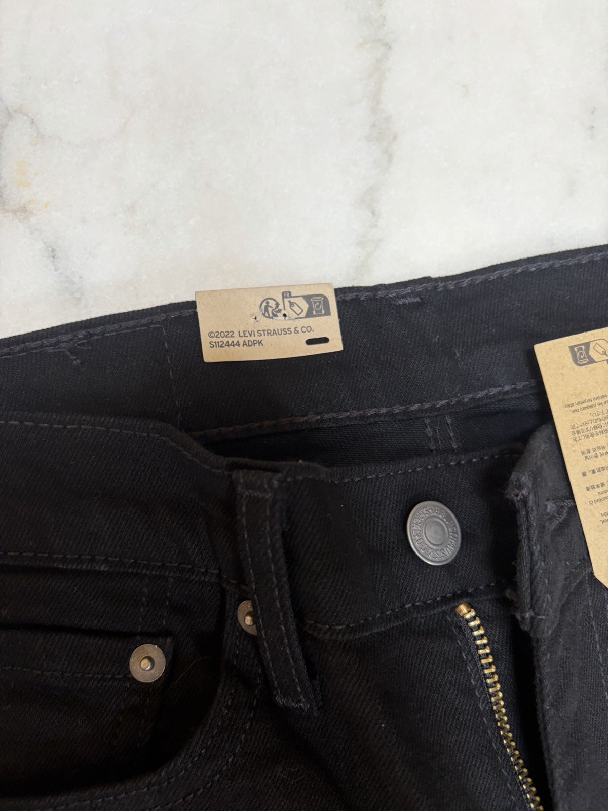 Levi's Slim Black Denim Jeans Stretch Low Rise 5-Pocket Classic Men's thumbnail 4