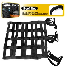 Fits Jeep Wrangler YJ TJ JK JL&Gladiator JT Black Car Roof Mesh Cargo Nylon Net