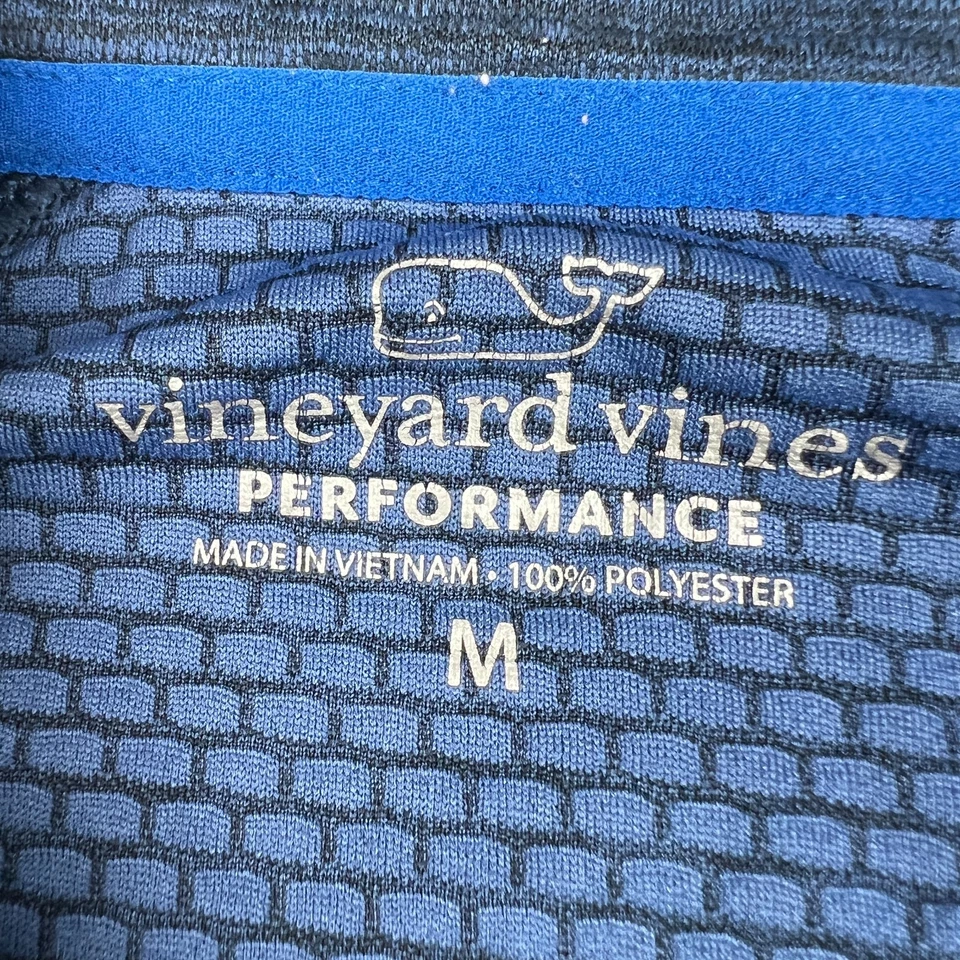 Pullover Vineyard Vines Performance medio cremallera elástico mediano para hombre azul golf Foto 3 de 4