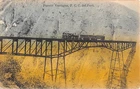 SAN BARTOLOME, PERU ~ TRAIN ON THE PUENTE VERRUGAS,  used 1908
