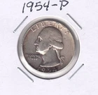 1954-P  Washington Quarter. U Grade - Check the Hi-Res scans.