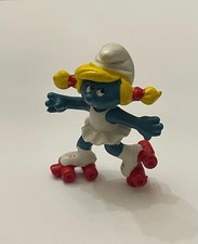 Vintage 1980 Peyo Schleich Smurfette Roller Skate Smurfs Peyo Figurine PVC