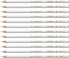 Stabilo 8052 All Coloured Pencil Crayons for Almost All Surfaces, 3.3 mm, White