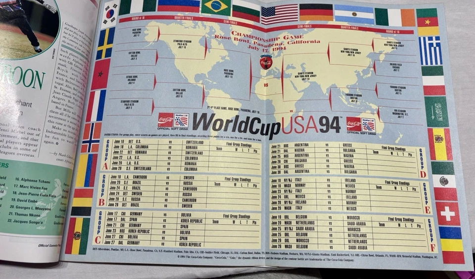 1994 World Cup Official Game Day Program Excellent Condition - Image 4 of 4