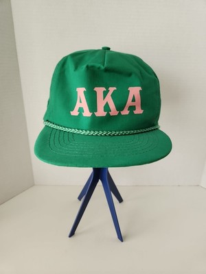 VTG ALPHA KAPPA ALPHA AKA Sorority Baseball CAP HAT One Size Adjustable Green